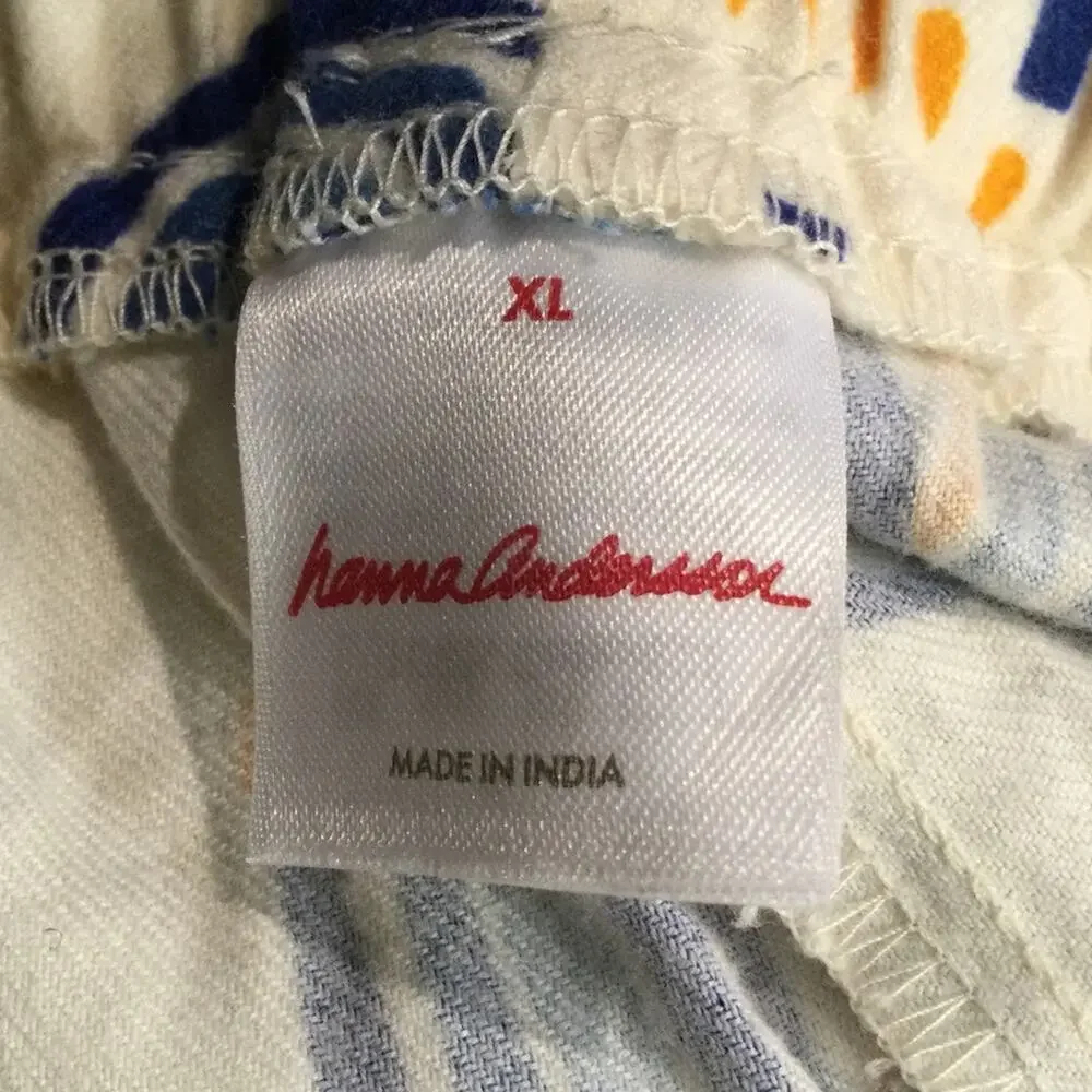 Hanna Andersson‎ XL Menorah Print Cotton Flannel Pajama Pants Lounge Holiday Men
